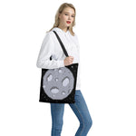8-Bit Pixel Moon Print Tote Bag