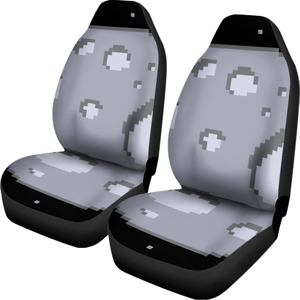 8-Bit Pixel Moon Print Universal Fit Car Seat Covers