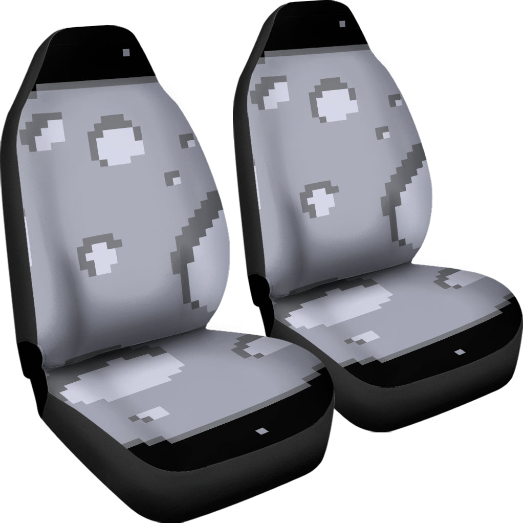 8-Bit Pixel Moon Print Universal Fit Car Seat Covers