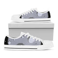 8-Bit Pixel Moon Print White Low Top Sneakers
