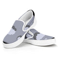 8-Bit Pixel Moon Print White Slip On Sneakers