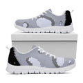 8-Bit Pixel Moon Print White Running Shoes