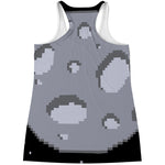 8-Bit Pixel Moon Print Women's Racerback Tank Top
