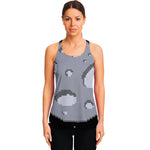 8-Bit Pixel Moon Print Women's Racerback Tank Top