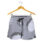 8-Bit Pixel Moon Print Women's Shorts