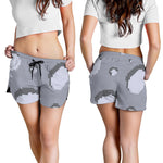 8-Bit Pixel Moon Print Women's Shorts