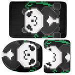 8-Bit Pixel Panda Print 3 Piece Bath Mat Set