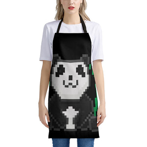 8-Bit Pixel Panda Print Apron