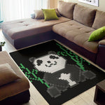 8-Bit Pixel Panda Print Area Rug