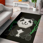 8-Bit Pixel Panda Print Area Rug