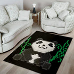 8-Bit Pixel Panda Print Area Rug