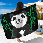 8-Bit Pixel Panda Print Beach Sarong Wrap