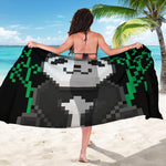 8-Bit Pixel Panda Print Beach Sarong Wrap