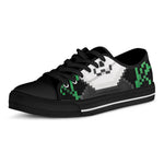 8-Bit Pixel Panda Print Black Low Top Shoes 