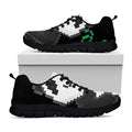 8-Bit Pixel Panda Print Black Running Shoes