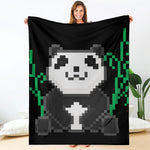 8-Bit Pixel Panda Print Blanket
