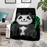 8-Bit Pixel Panda Print Blanket