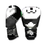 8-Bit Pixel Panda Print Boxing Gloves