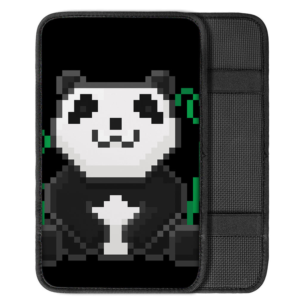 8-Bit Pixel Panda Print Car Center Console Cover