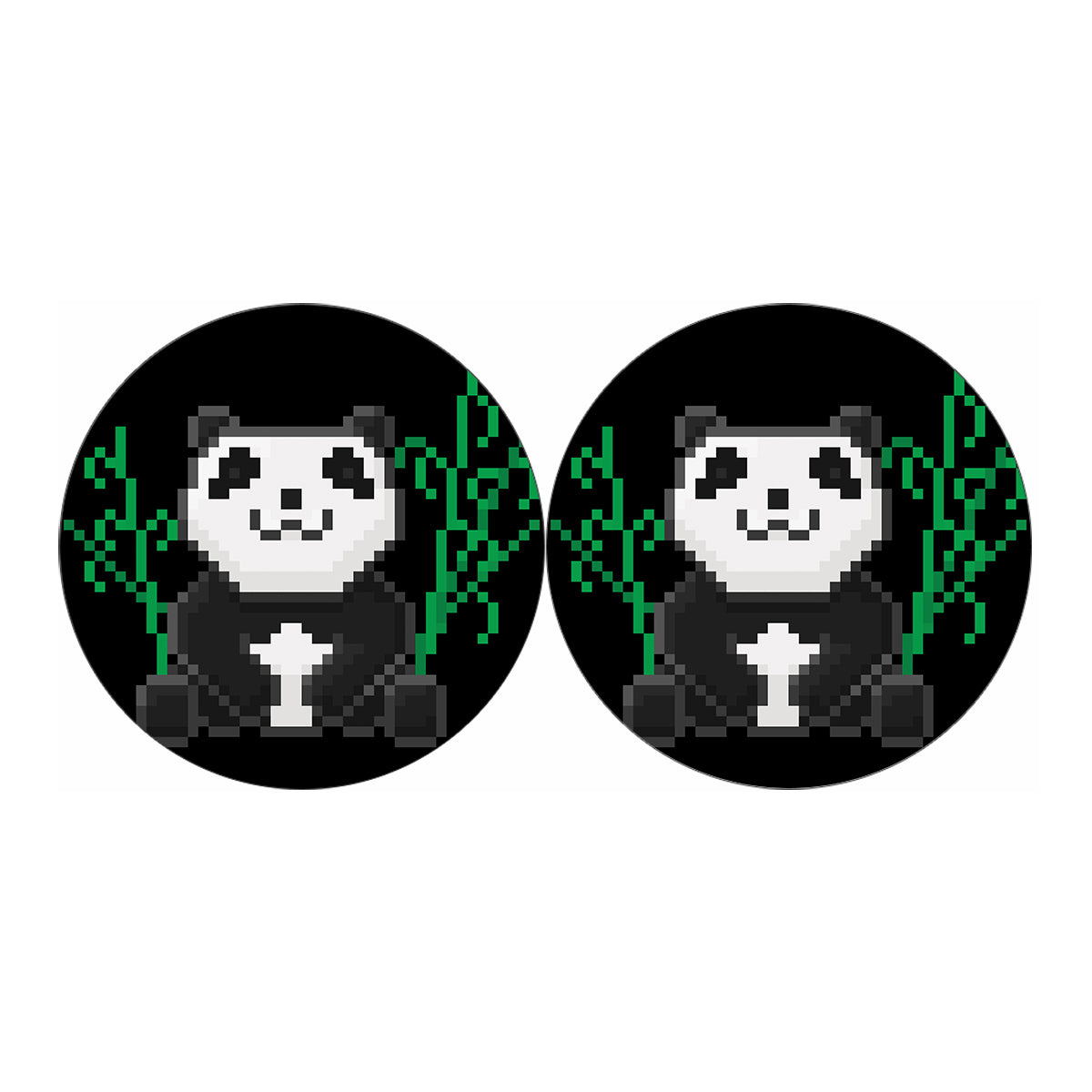 8-Bit Pixel Panda Print Car Coasters