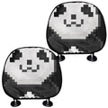 8-Bit Pixel Panda Print Car Headrest Covers