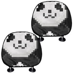 8-Bit Pixel Panda Print Car Headrest Covers