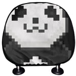 8-Bit Pixel Panda Print Car Headrest Covers