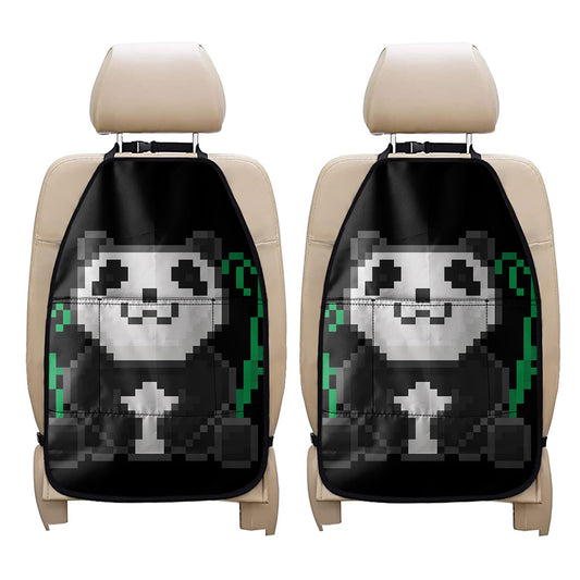 8-Bit Pixel Panda Print Car Seat Organizers