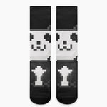 8-Bit Pixel Panda Print Crew Socks