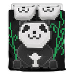 8-Bit Pixel Panda Print Duvet Cover Bedding Set