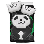 8-Bit Pixel Panda Print Duvet Cover Bedding Set