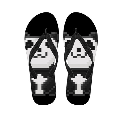 8-Bit Pixel Panda Print Flip Flops