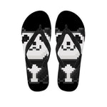 8-Bit Pixel Panda Print Flip Flops