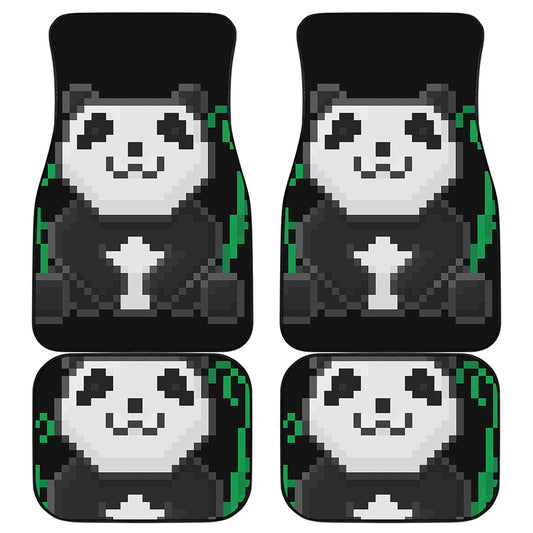 8-Bit Pixel Panda Print Front and Back Car Floor Mats