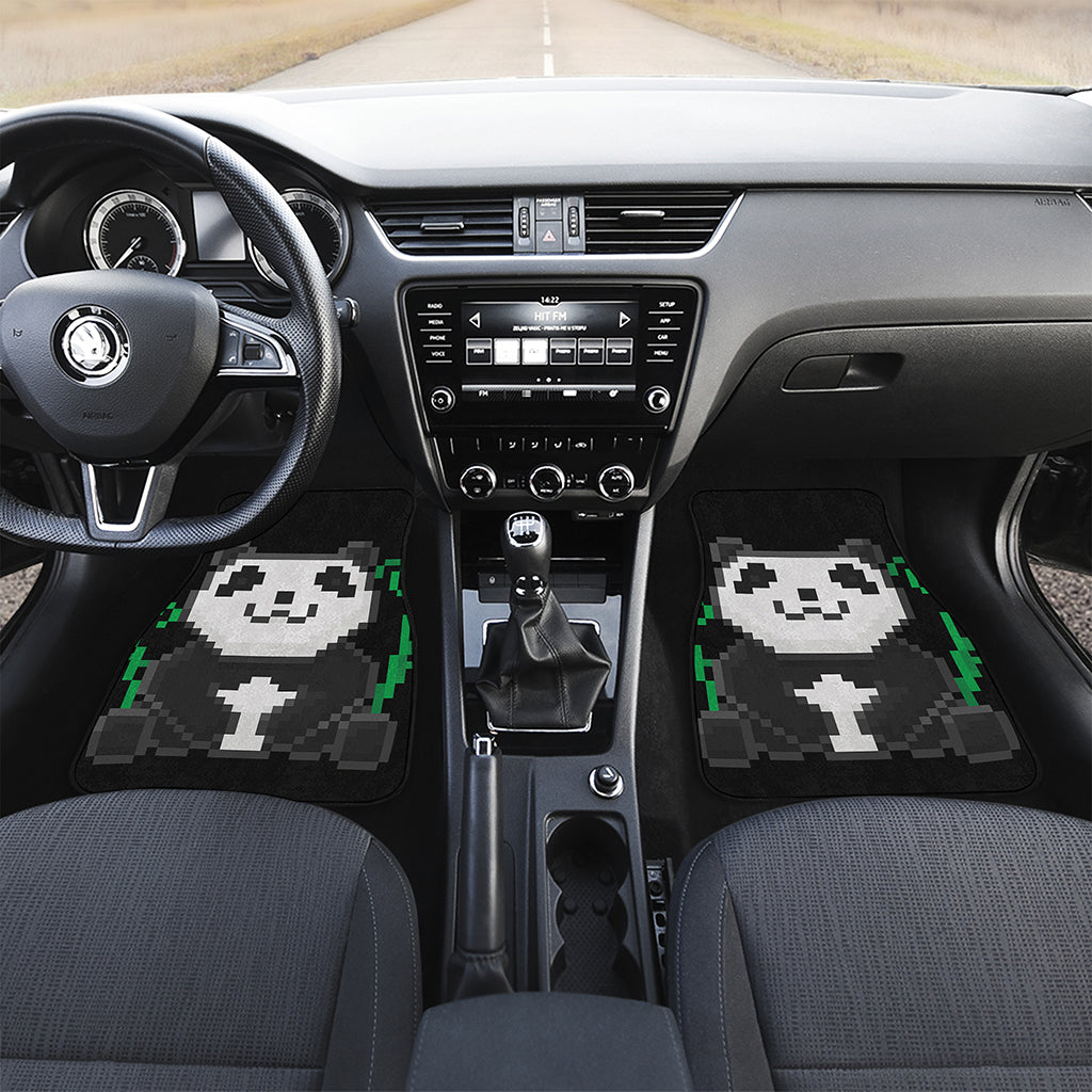 8-Bit Pixel Panda Print Front Car Floor Mats