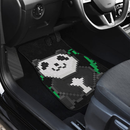 8-Bit Pixel Panda Print Front Car Floor Mats