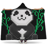 8-Bit Pixel Panda Print Hooded Blanket