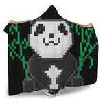 8-Bit Pixel Panda Print Hooded Blanket
