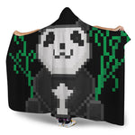 8-Bit Pixel Panda Print Hooded Blanket