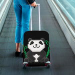 8-Bit Pixel Panda Print Luggage Cover
