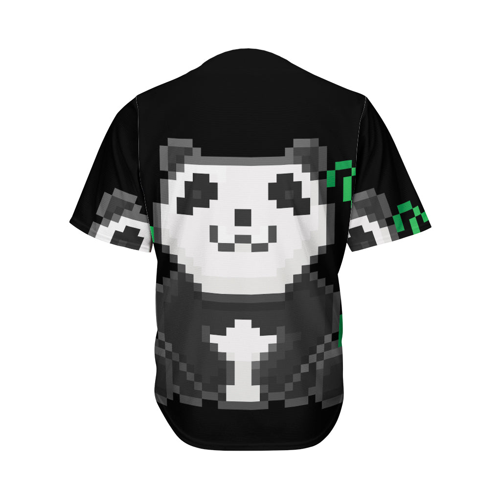 8-Bit Pixel Panda Print Men's Baseball Jersey
