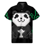 8-Bit Pixel Panda Print Men's Short Sleeve Shirt