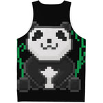 8-Bit Pixel Panda Print Men's Tank Top