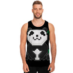 8-Bit Pixel Panda Print Men's Tank Top