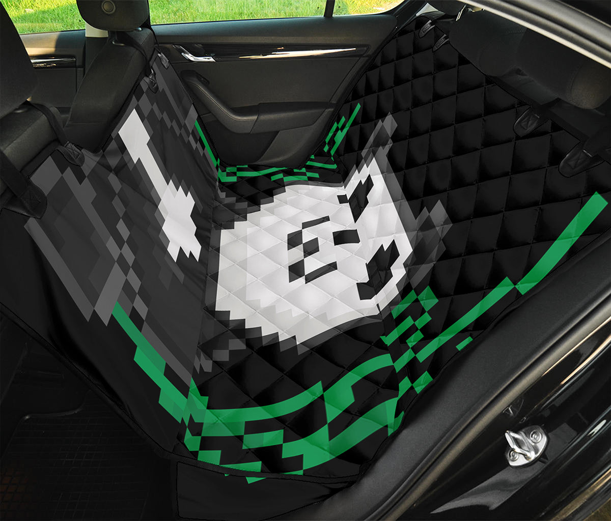 8-Bit Pixel Panda Print Pet Car Back Seat Cover