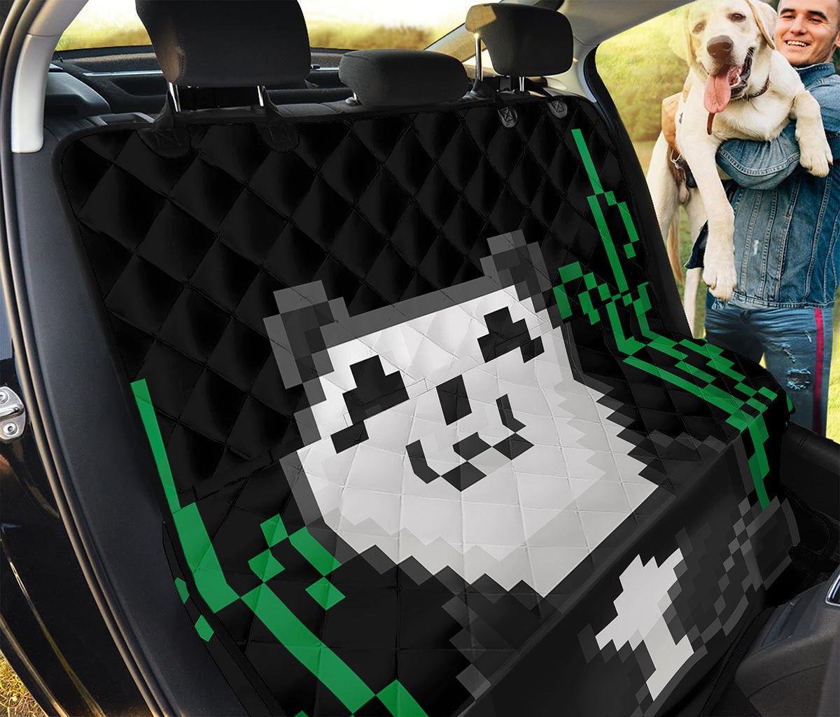 8-Bit Pixel Panda Print Pet Car Back Seat Cover