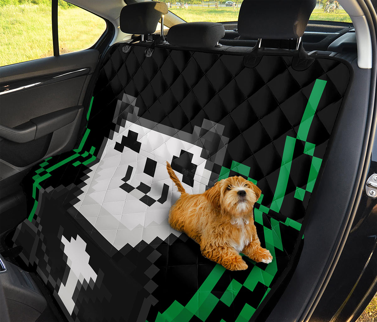 8-Bit Pixel Panda Print Pet Car Back Seat Cover