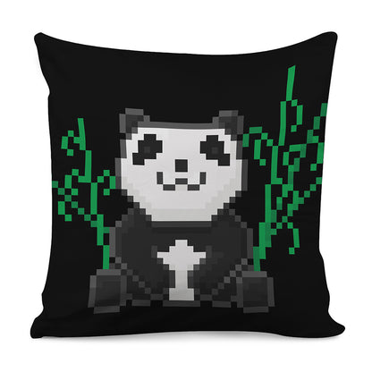 8-Bit Pixel Panda Print Pillow Cover