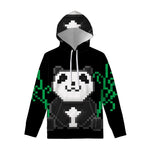 8-Bit Pixel Panda Print Pullover Hoodie