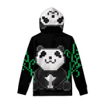 8-Bit Pixel Panda Print Pullover Hoodie